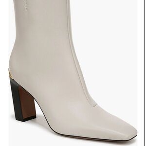 Franco Sarto Cream Heeled Booties